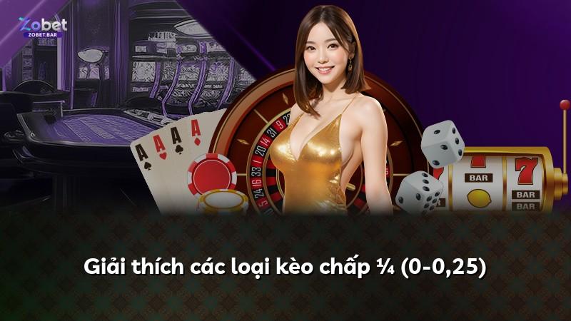 Giải thích các loại kèo chấp ¼ (0-0,25)